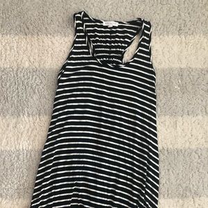 Socialite black & white striped racerback tank